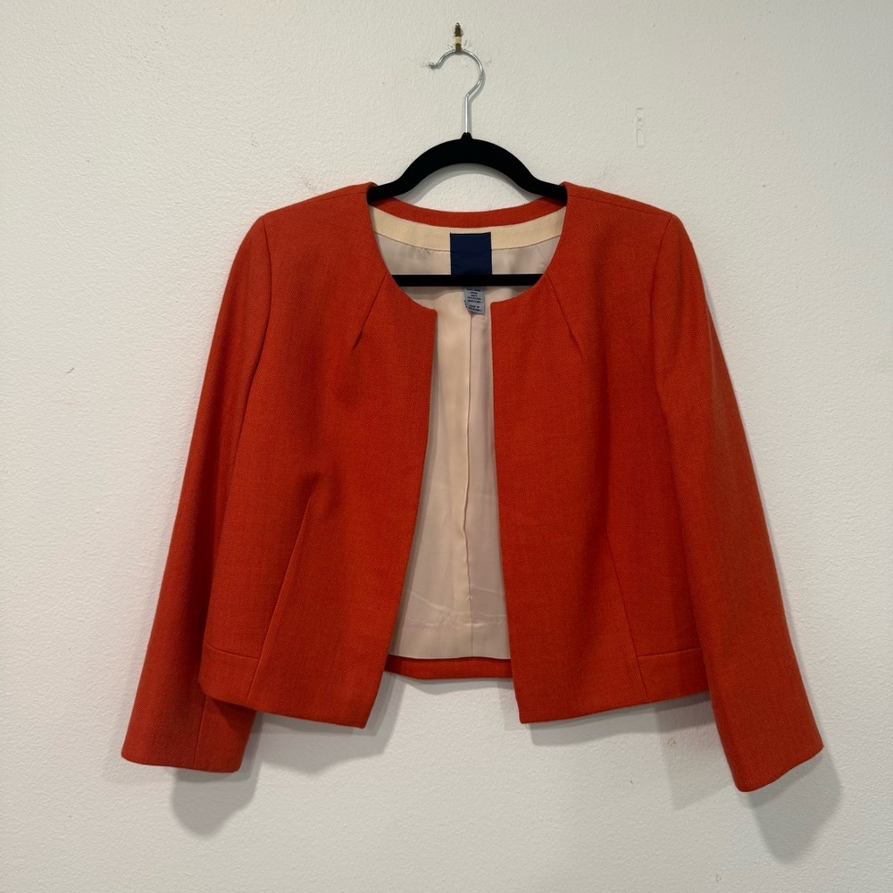 WOMEN Orange Open-Front Blazer Jacket